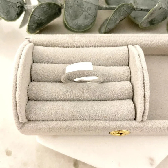 925 Sterling Silver Textured Wrap Ring Minimalist Dainty Ring Thin Stack Ring - Picture 3 of 5